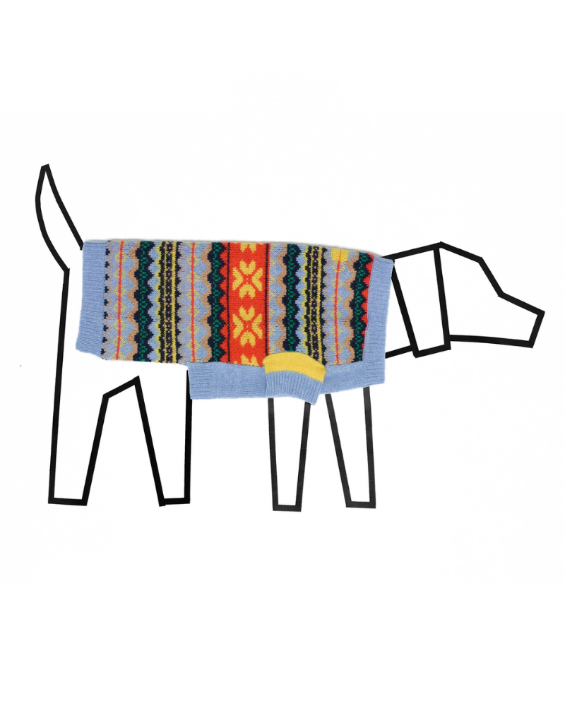 Wool Dog Sweater in Blue