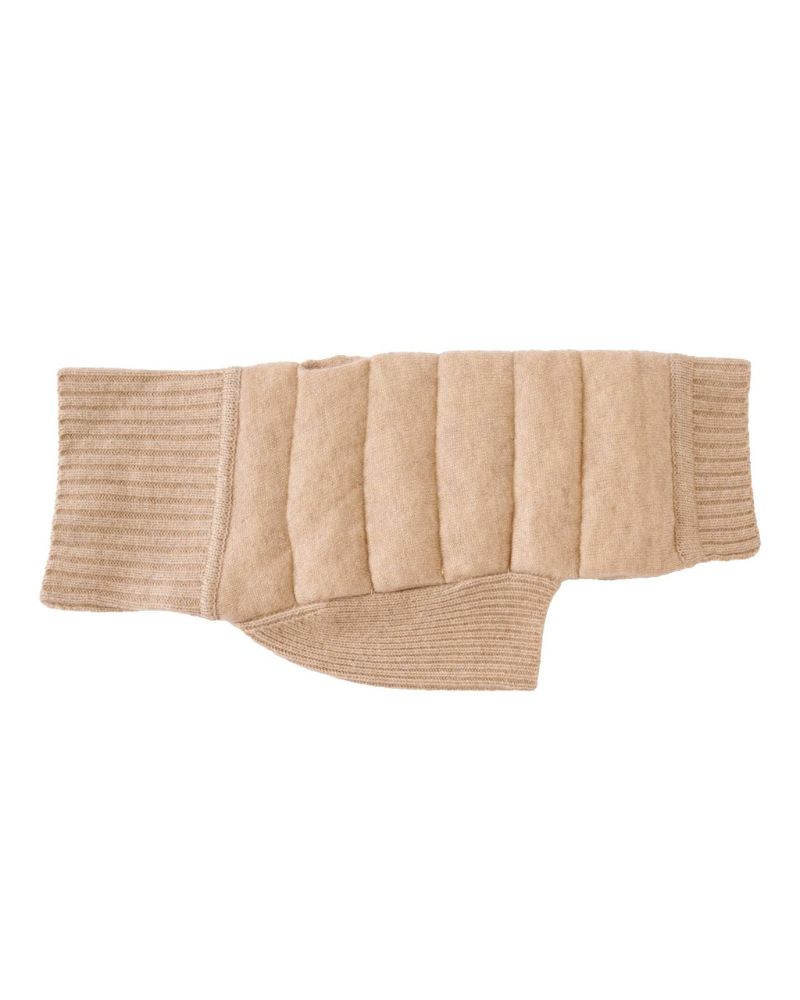 The Puffer Dog Sweater in Tan